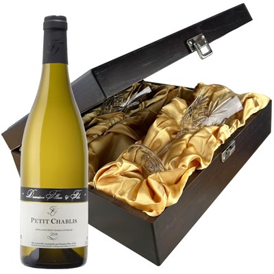 Domaine Fillon Petit Chablis 75cl White Wine In Luxury Box With Royal Scot Wine Glass